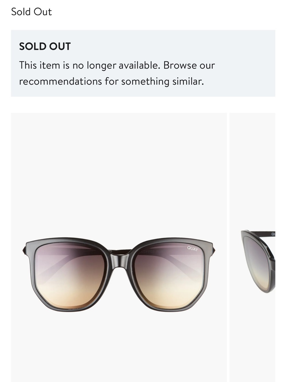 Quay Australia Black Sunglasses with Gradient Lenses
